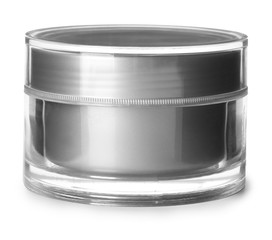 Jar of cosmetic cream isolated on white