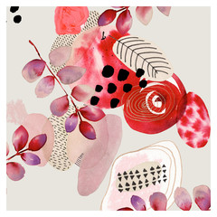Abstract background for cards, social media, banners, invitations. Handmade geometric shapes.