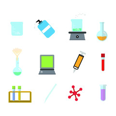 Science chemistry laboratory icon concept.