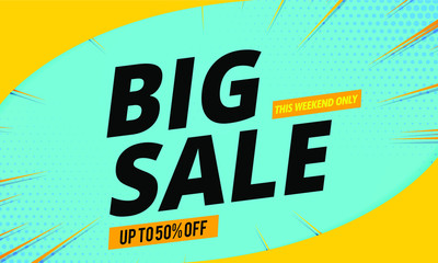 big sale banner template blue background