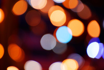 Fototapeta premium Abstract bokeh street night light background.