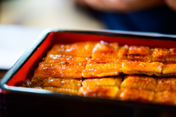 ほかほかの鰻の煌めき