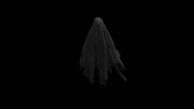 Flying black Ghost with Alpha channel