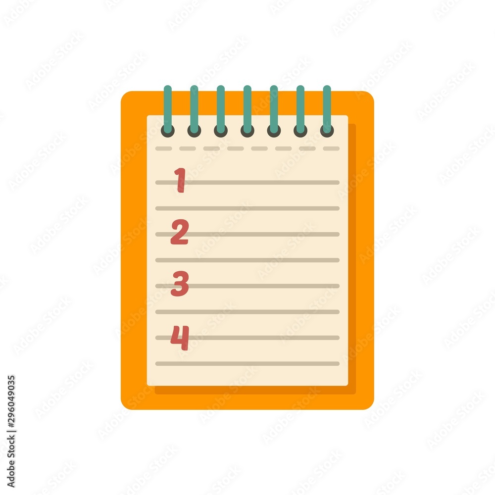 Poster paper notepad icon. flat illustration of paper notepad vector icon for web design