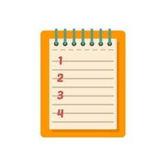 Paper notepad icon. Flat illustration of paper notepad vector icon for web design