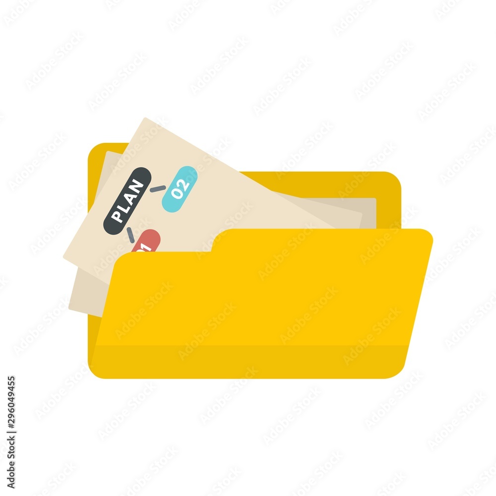 Poster file folder management icon. flat illustration of file folder management vector icon for web design