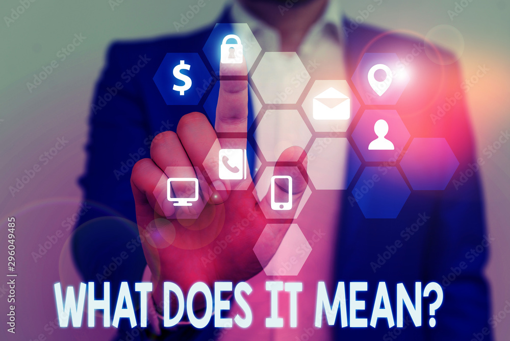 Poster word writing text what does it mean question. business photo showcasing intended to communicate uncl