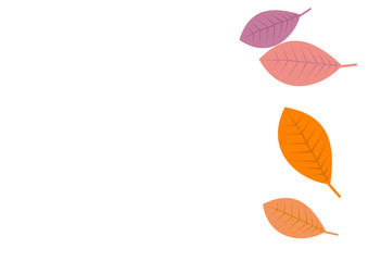 Fallen autumn color leaves on a white background. Vector.