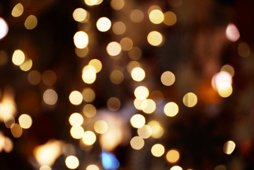 Obraz premium Abstract bokeh street night light background