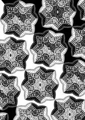Fabric texture, floral vintage, black and white seamless, home textile, upholstery texture wrap.