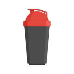 Plastic shaker bottle icon. Flat illustration of plastic shaker bottle vector icon for web design