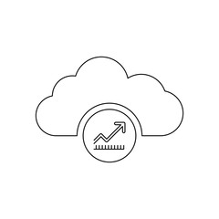 Cloud Business abstract logo symbol. Growth creative symbol concept. Increase, bank profit, grow up arrow abstract business logo. Stock finance market, progress line, graph chart icon.