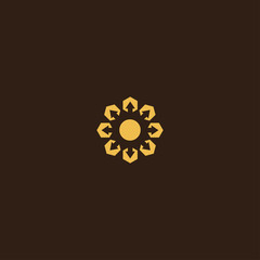 Abstract elegant flower logo icon vector design. Universal creative Arrow premium symbol.