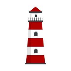 Lighthouse icon. Flat illustration of lighthouse vector icon for web design