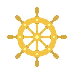 Ship wheel icon. Flat illustration of ship wheel vector icon for web design © anatolir