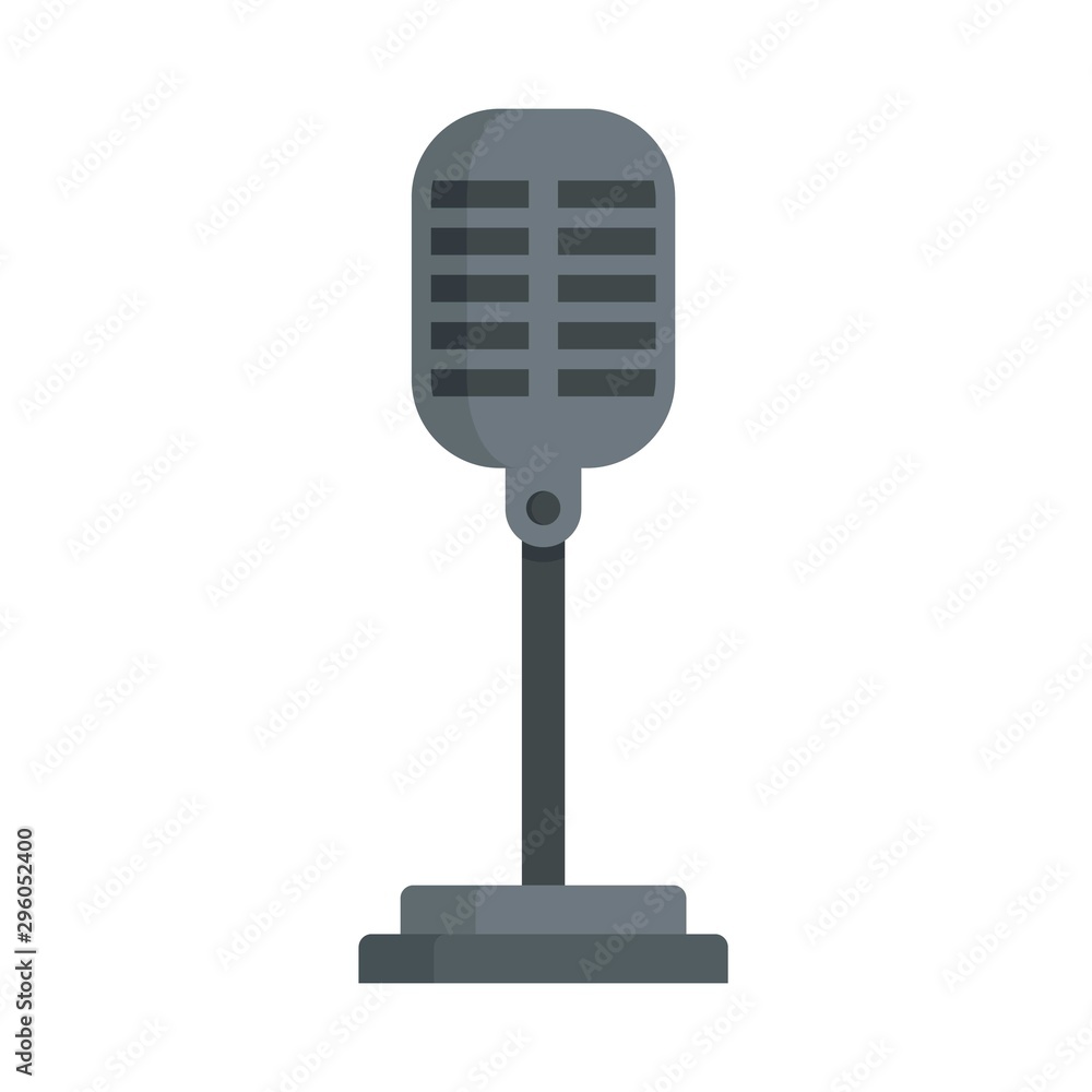 Aufkleber retro microphone icon. flat illustration of retro microphone vector icon for web design