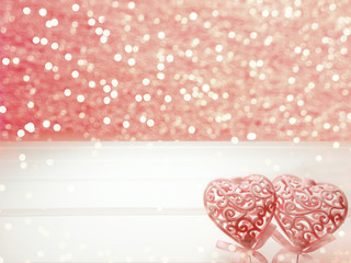valentine's day love holiday concept hearts on abstract blurred background