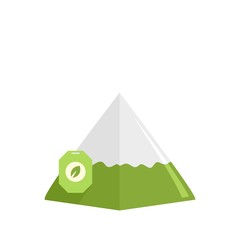 Matcha tea pyramid icon. Flat illustration of matcha tea pyramid vector icon for web design