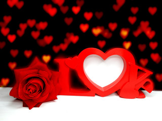 hearts and rose flower background valentine's day love
