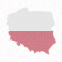 Map of Poland. Mosaic style map with flag of Poland. Wonderful vector illustration.