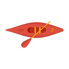 Top view sport kayak icon. Flat illustration of top view sport kayak vector icon for web design