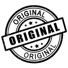 Original stamp. Black original stamp sign icon.