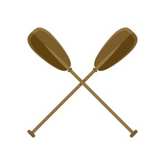 Crossed wood paddle icon. Flat illustration of crossed wood paddle vector icon for web design
