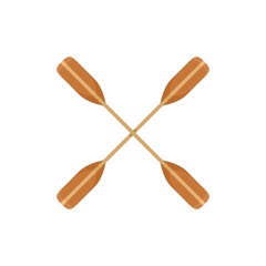 Crossed kayak paddle icon. Flat illustration of crossed kayak paddle vector icon for web design