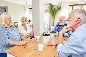 Seniors in the common room in the nursing home