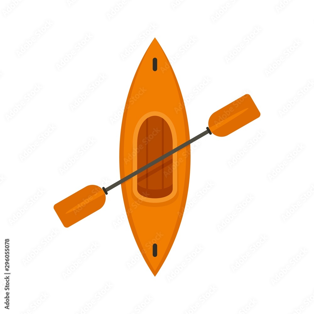 Poster top view kayak icon. flat illustration of top view kayak vector icon for web design