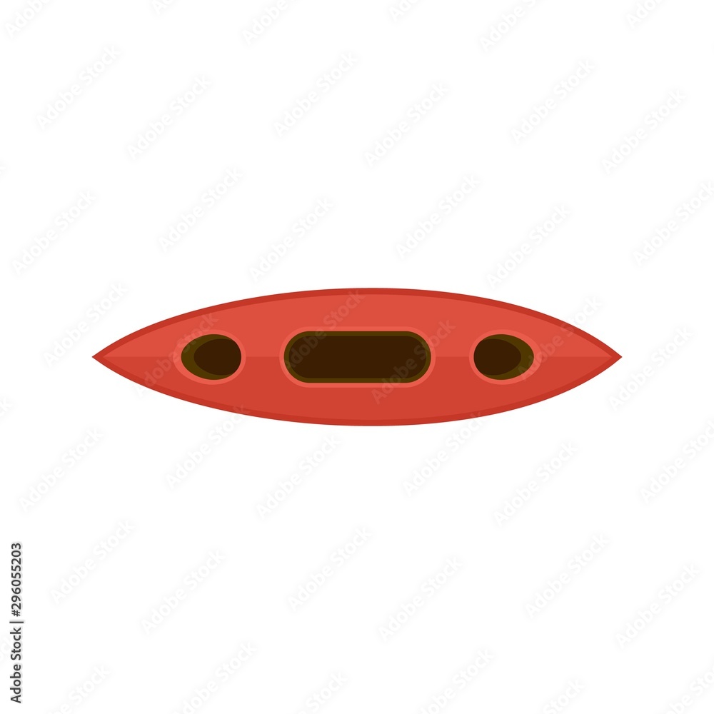Poster top view canoe boat icon. flat illustration of top view canoe boat vector icon for web design