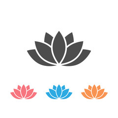 Lotus icon set or Harmony icon on white. Vector