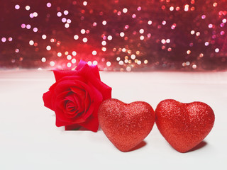 hearts and rose flower background valentine's day love