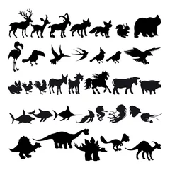 Foto op Canvas Silhouetten van tekenfilmdieren © ddraw