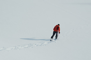 Hiker in the snow