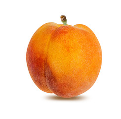 Peach isolated on white background with clipping path