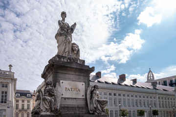 The Martyr's square in Brussels on a sunny day