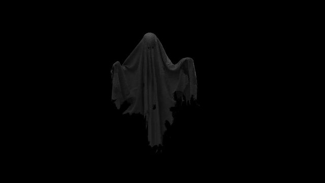 Flying black Ghost with Alpha channel