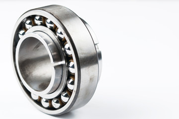 Ball bearing isolated on white background.Copy space