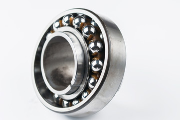 Ball bearing isolated on white background.Copy space