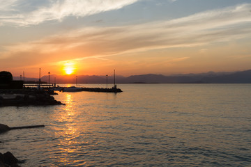 Fototapeta na wymiar Sunset at Lake Garda 