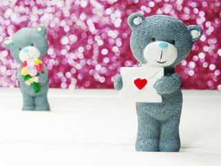 wedding card gift teddy bears fiancee bride