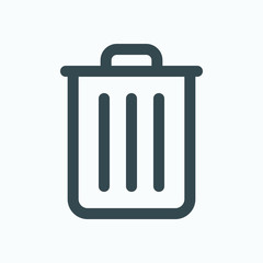 Trash can isolated icon, delete trash bin linear vector icon
