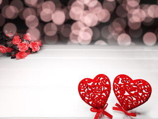 hearts and rose flower background valentine's day love