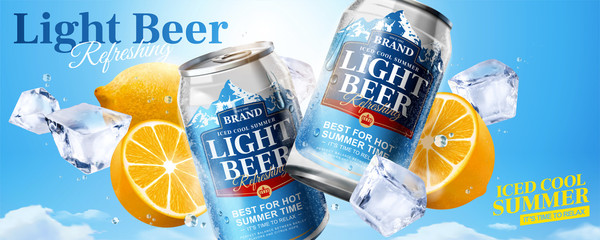Iced cool light beer banner ads