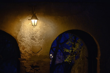 Street Lamp On The Brick Building