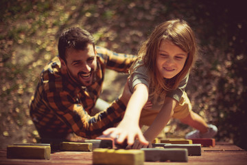 Dad will always be around to support her.