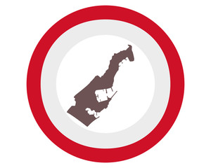 Landkarte von Monaco auf Hintergrund mit Fahne