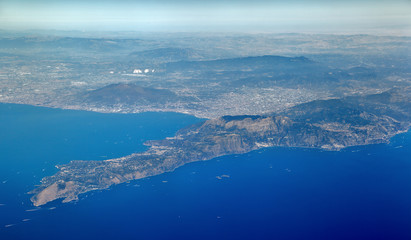 Naklejka na ściany i meble The Sorrento Peninsula with Mount Vesuvius in the background