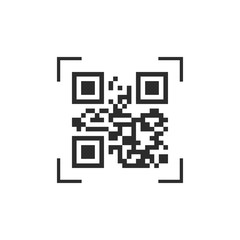 QR Code icon. Vector illustration, flat design.